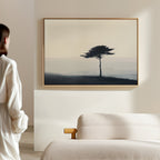 Whispers of the Bending Pine – neutral-toned botanical canvas wall art print by Aspire Prints