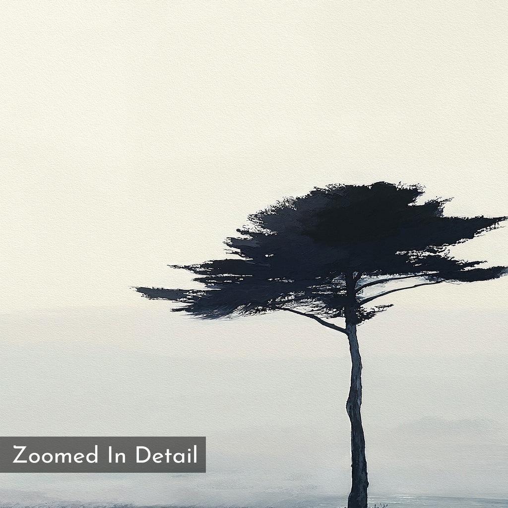 Whispers of the Bending Pine – neutral-toned botanical canvas wall art print by Aspire Prints