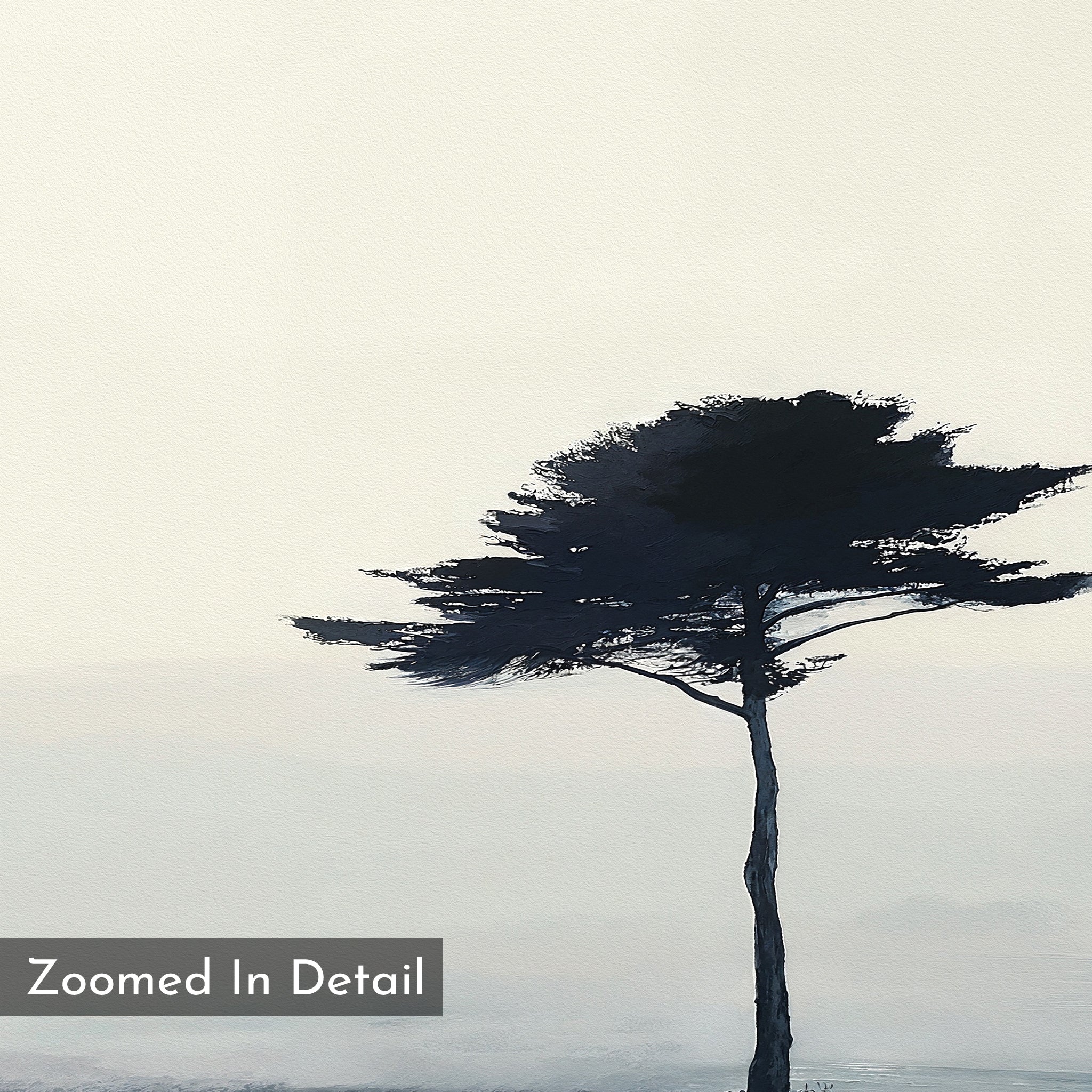 Whispers of the Bending Pine – neutral-toned botanical canvas wall art print by Aspire Prints