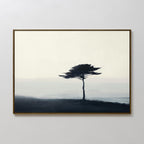 Whispers of the Bending Pine – neutral-toned botanical canvas wall art print by Aspire Prints