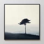 Whispers of the Bending Pine – neutral-toned botanical canvas wall art print by Aspire Prints