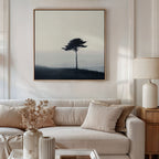 Whispers of the Bending Pine – neutral-toned botanical canvas wall art print by Aspire Prints