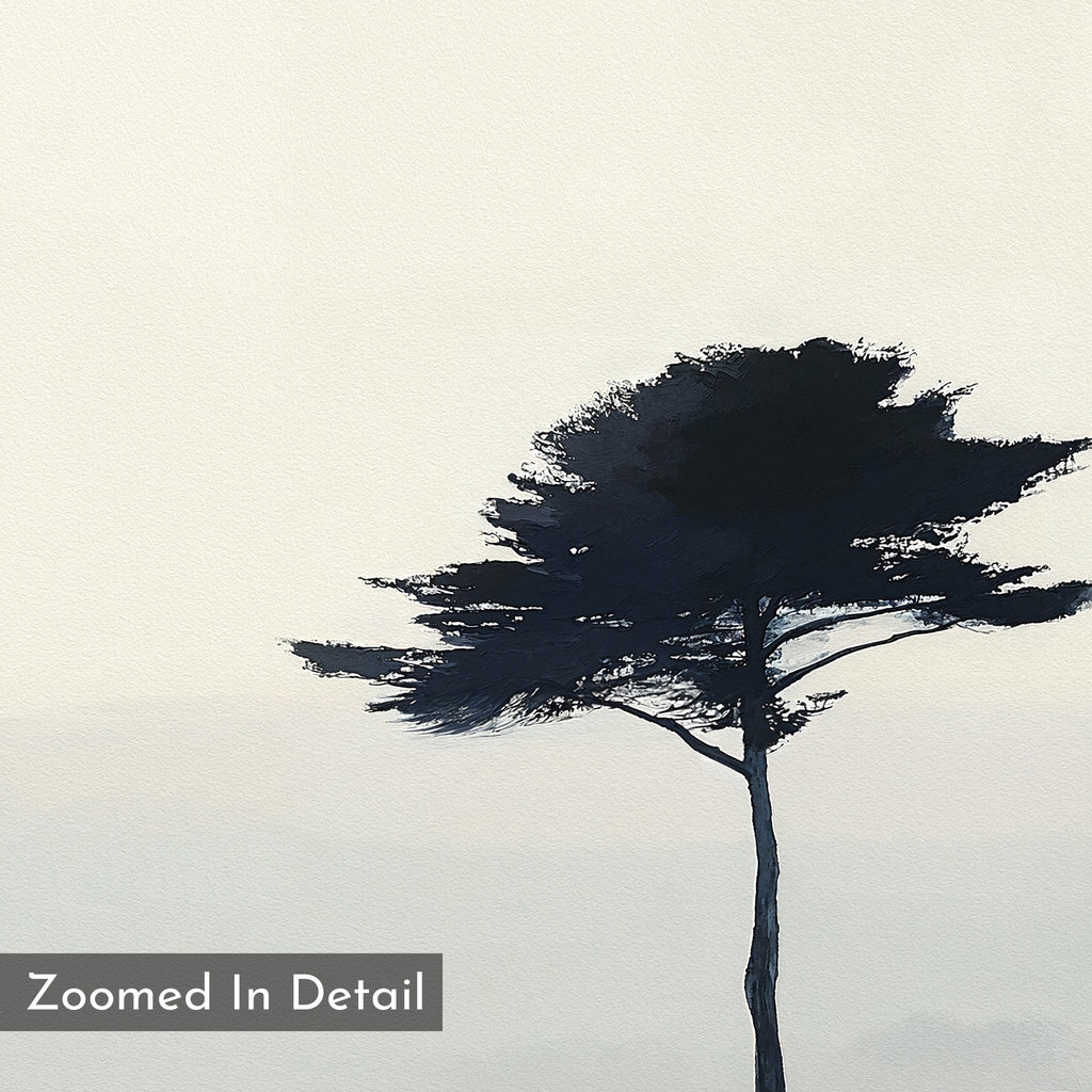 Whispers of the Bending Pine – neutral-toned botanical canvas wall art print by Aspire Prints