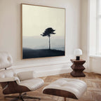 Whispers of the Bending Pine – neutral-toned botanical canvas wall art print by Aspire Prints