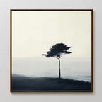 Whispers of the Bending Pine – neutral-toned botanical canvas wall art print by Aspire Prints