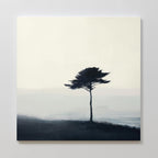 Whispers of the Bending Pine – neutral-toned botanical canvas wall art print by Aspire Prints