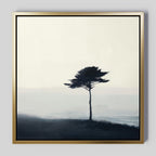 Whispers of the Bending Pine – neutral-toned botanical canvas wall art print by Aspire Prints