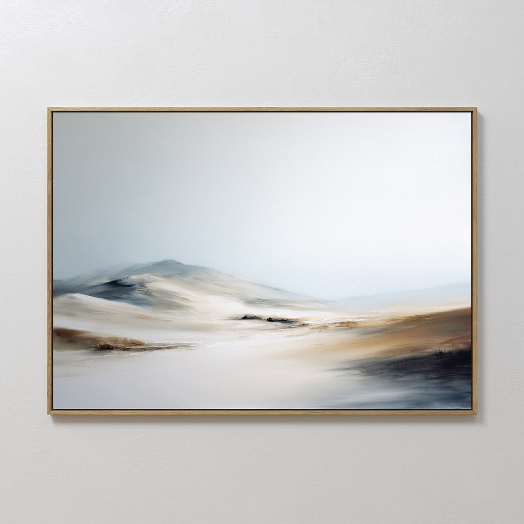 Whisper of the Frozen Plains – beige and white landscape canvas wall art print by Aspire Prints
