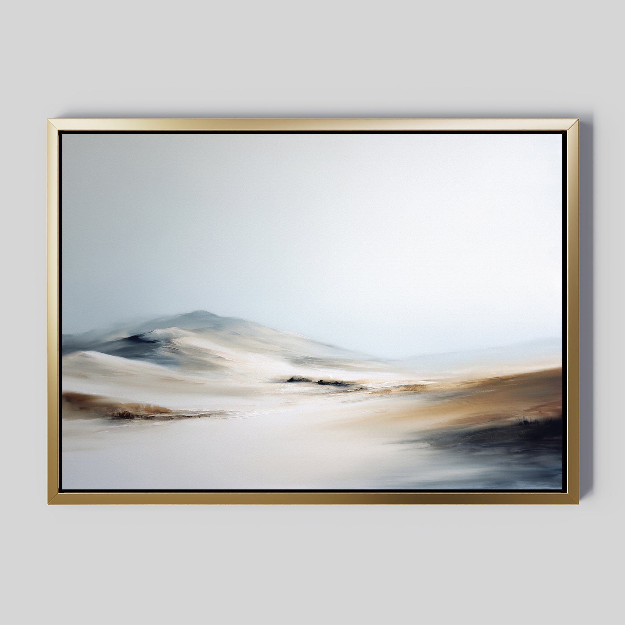 Whisper of the Frozen Plains – beige and white landscape canvas wall art print by Aspire Prints
