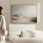 Whisper of the Frozen Plains – beige and white landscape canvas wall art print by Aspire Prints