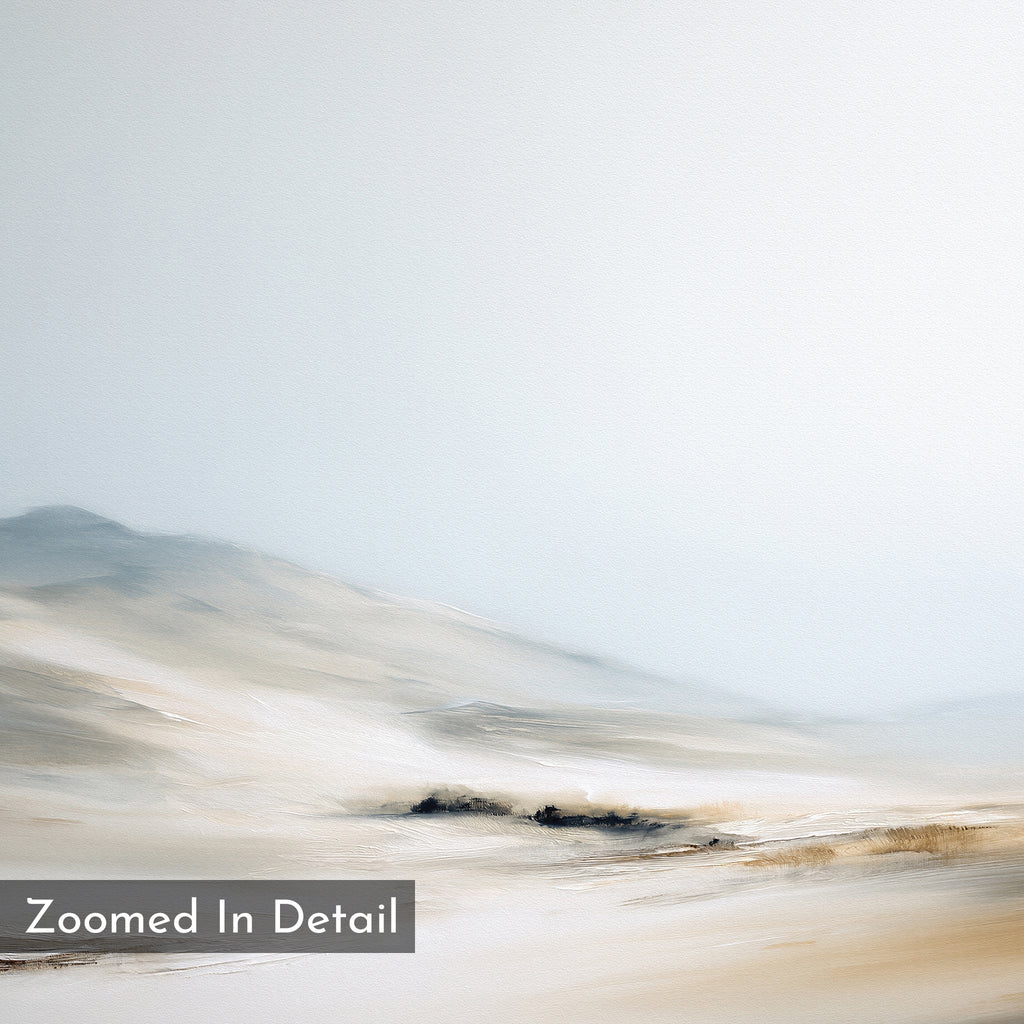 Whisper of the Frozen Plains – beige and white landscape canvas wall art print by Aspire Prints