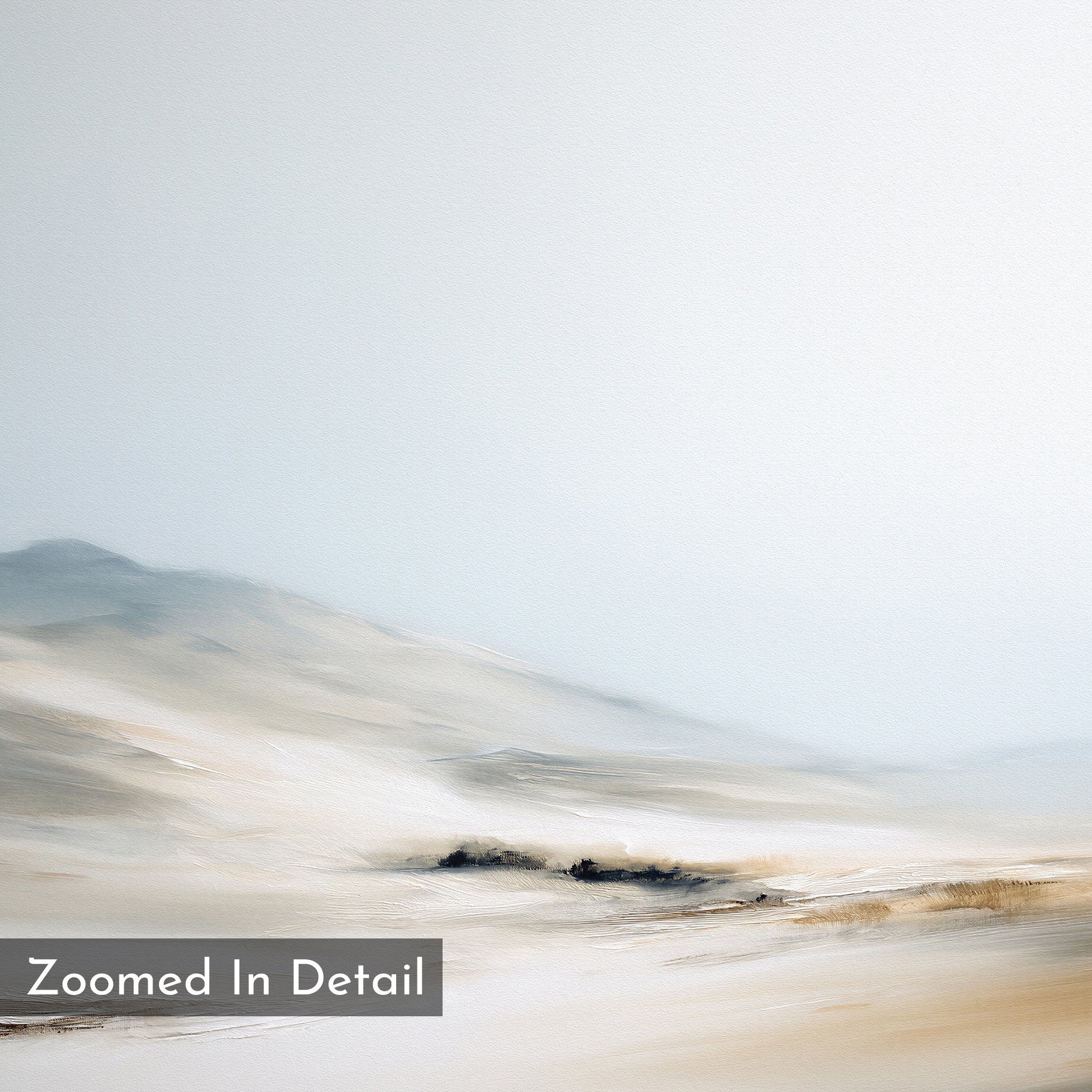 Whisper of the Frozen Plains – beige and white landscape canvas wall art print by Aspire Prints