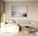 Whisper of the Frozen Plains – beige and white landscape canvas wall art print by Aspire Prints