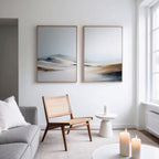 Whispers of the Frostlands – Set of 2 Canvas Prints set of 2 – beige and white landscape canvas wall art by Aspire Prints