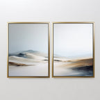 Whispers of the Frostlands – Set of 2 Canvas Prints set of 2 – beige and white landscape canvas wall art by Aspire Prints