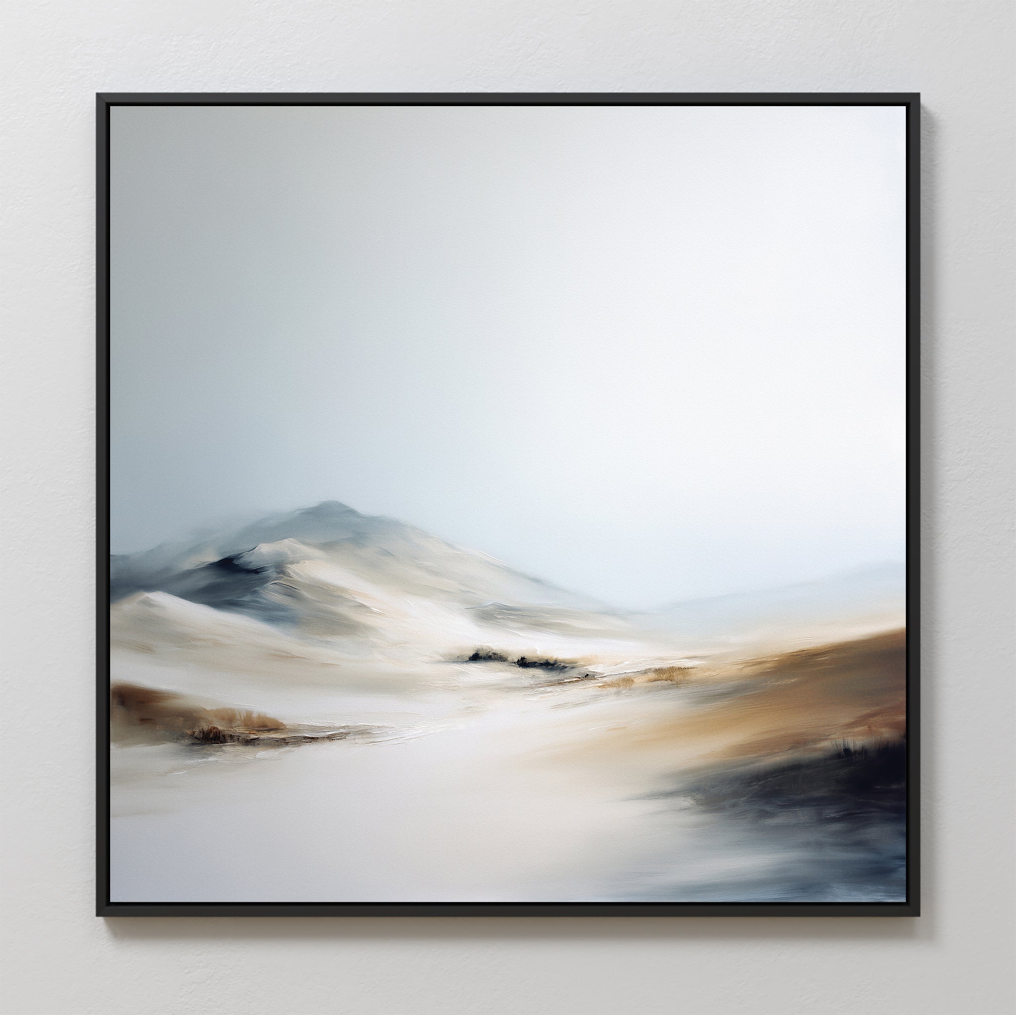 Whispers of the Frostfields Canvas Print – beige and white landscape canvas wall art print by Aspire Prints