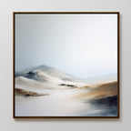 Whispers of the Frostfields Canvas Print – beige and white landscape canvas wall art print by Aspire Prints
