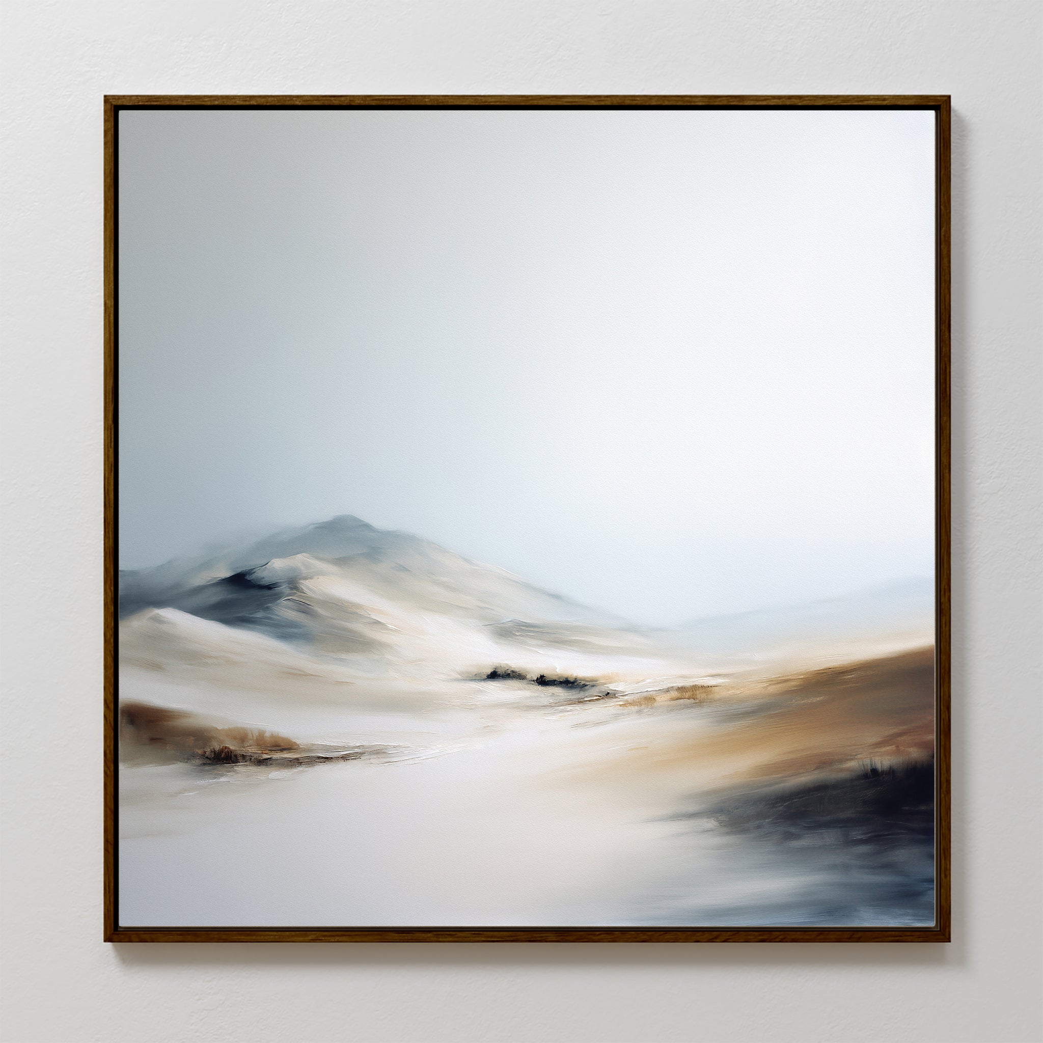 Whispers of the Frostfields Canvas Print – beige and white landscape canvas wall art print by Aspire Prints