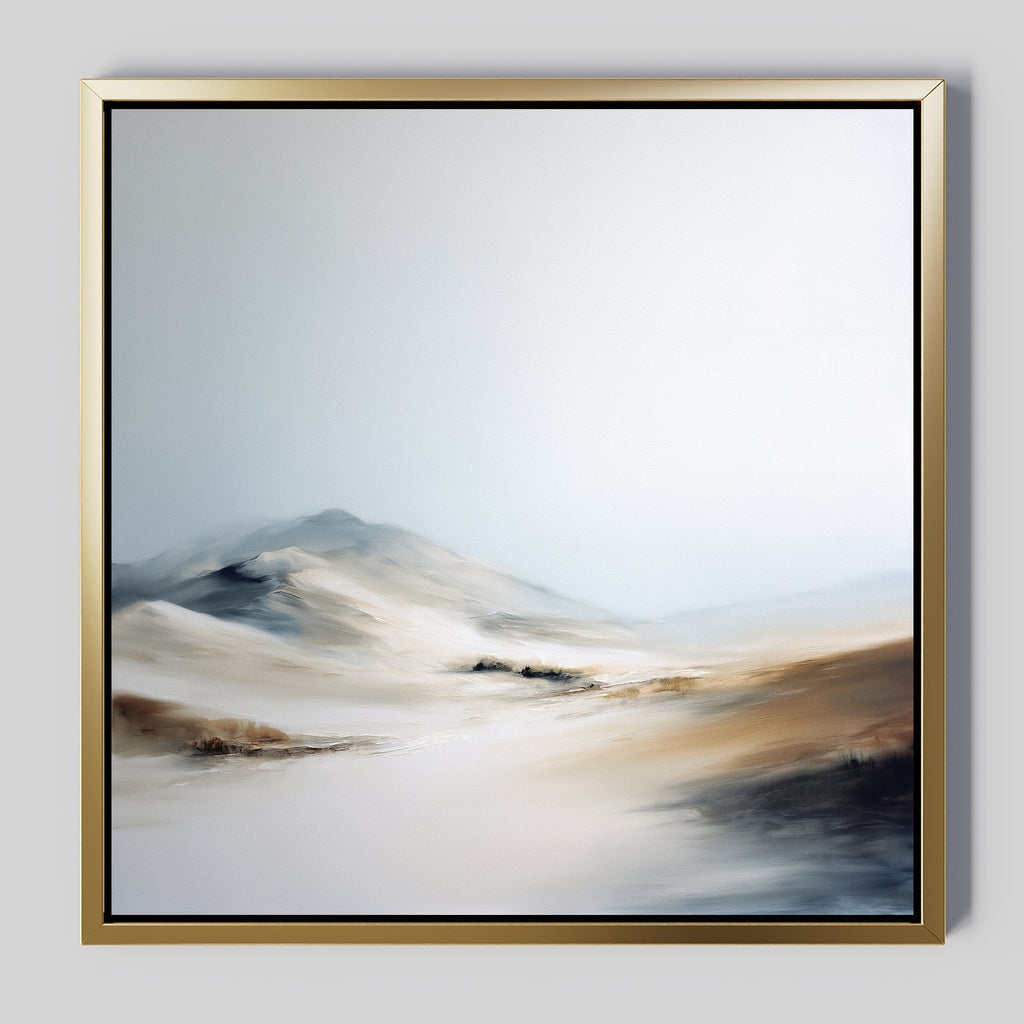 Whispers of the Frostfields Canvas Print – beige and white landscape canvas wall art print by Aspire Prints