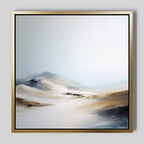 Whispers of the Frostfields Canvas Print – beige and white landscape canvas wall art print by Aspire Prints