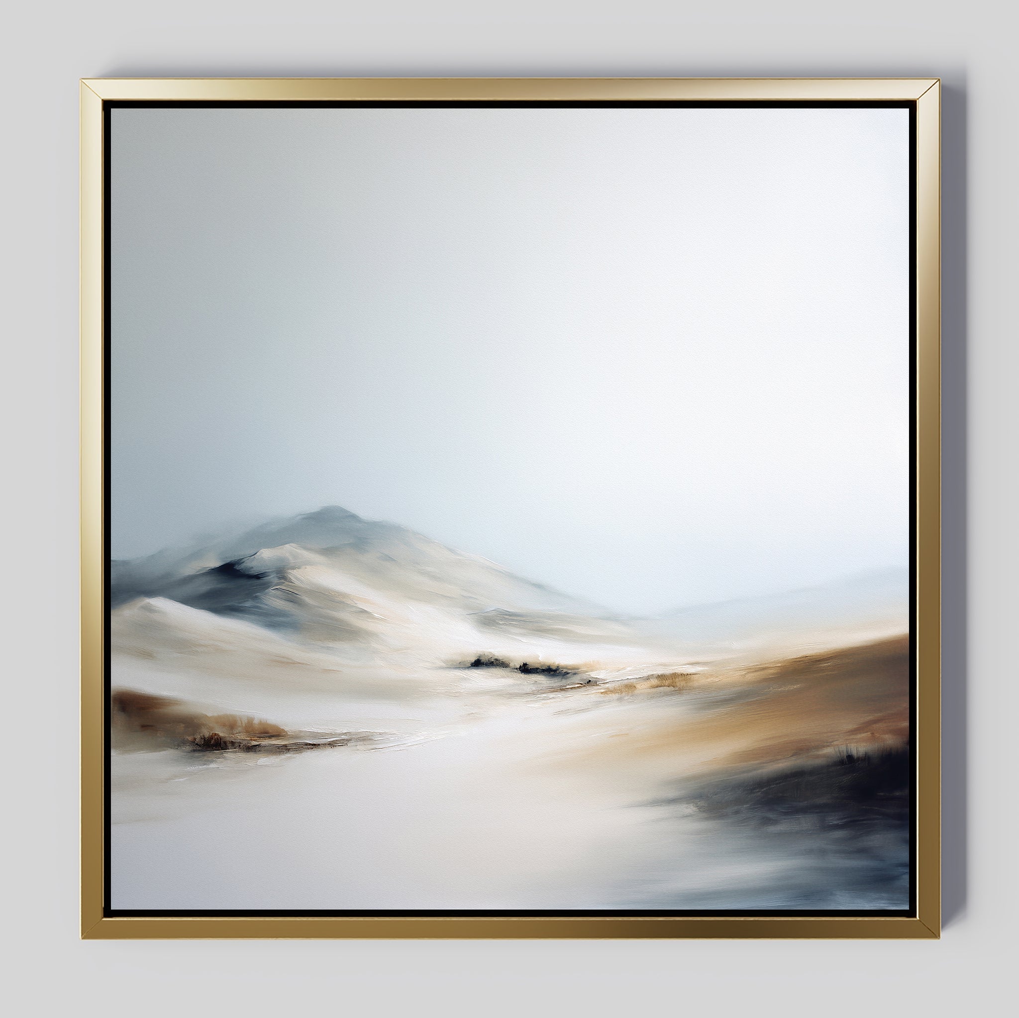 Whispers of the Frostfields Canvas Print – beige and white landscape canvas wall art print by Aspire Prints