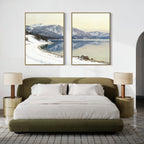 Glacial Hush – Set of 2 Canvas Prints set of 2 – blue vintage canvas wall art by Aspire Prints