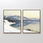 Glacial Hush – Set of 2 Canvas Prints set of 2 – blue vintage canvas wall art by Aspire Prints
