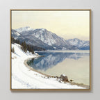Whispers on Frozen Water Canvas Print – blue vintage canvas wall art print by Aspire Prints