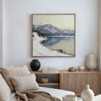Whispers on Frozen Water Canvas Print – blue vintage canvas wall art print by Aspire Prints