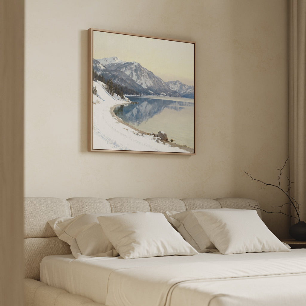 Whispers on Frozen Water Canvas Print – blue vintage canvas wall art print by Aspire Prints
