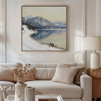Whispers on Frozen Water Canvas Print – blue vintage canvas wall art print by Aspire Prints