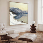 Whispers on Frozen Water Canvas Print – blue vintage canvas wall art print by Aspire Prints
