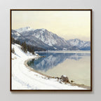 Whispers on Frozen Water Canvas Print – blue vintage canvas wall art print by Aspire Prints
