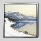 Whispers on Frozen Water Canvas Print – blue vintage canvas wall art print by Aspire Prints