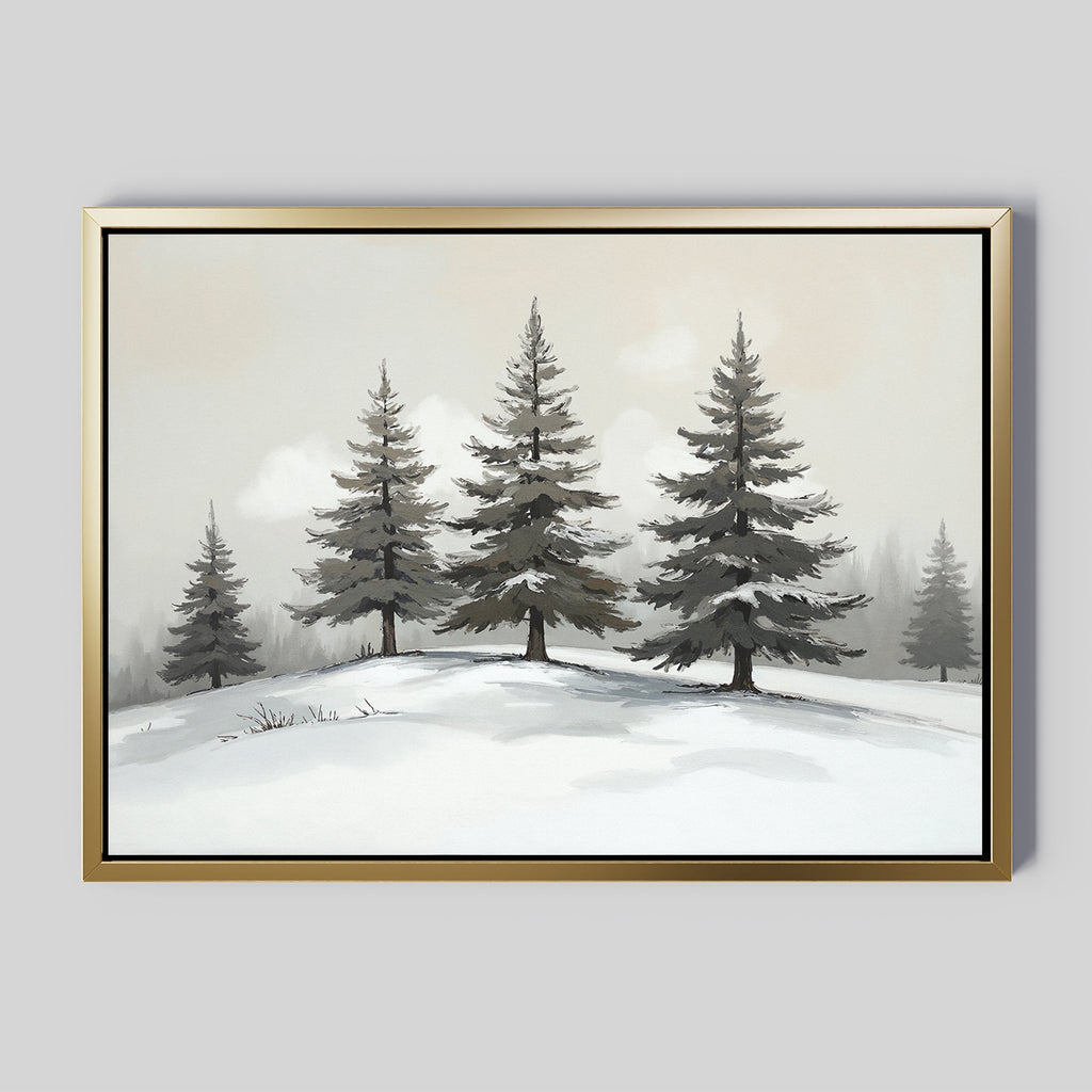 Whispers of the Frostwood Canvas Print – green vintage canvas wall art print by Aspire Prints