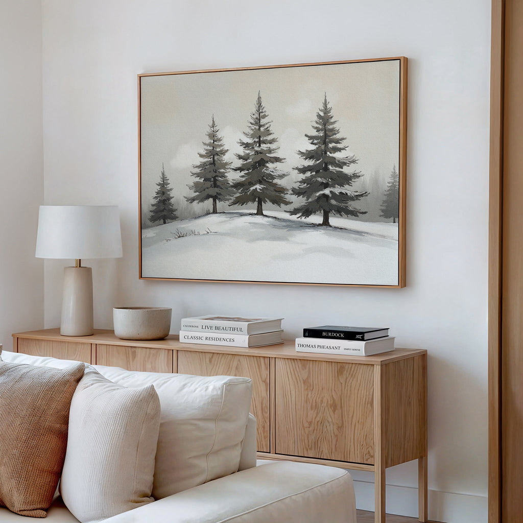 Whispers of the Frostwood Canvas Print – green vintage canvas wall art print by Aspire Prints