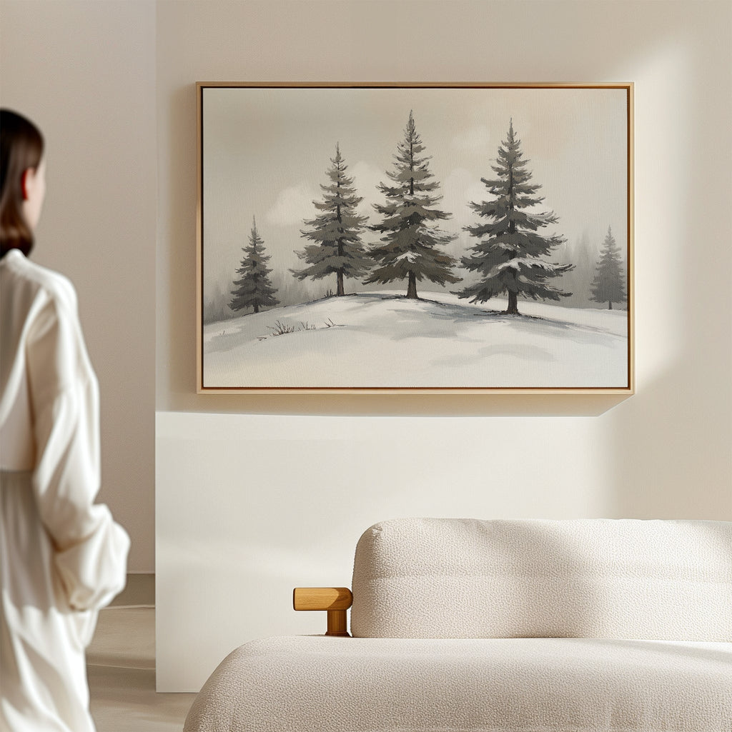 Whispers of the Frostwood Canvas Print – green vintage canvas wall art print by Aspire Prints