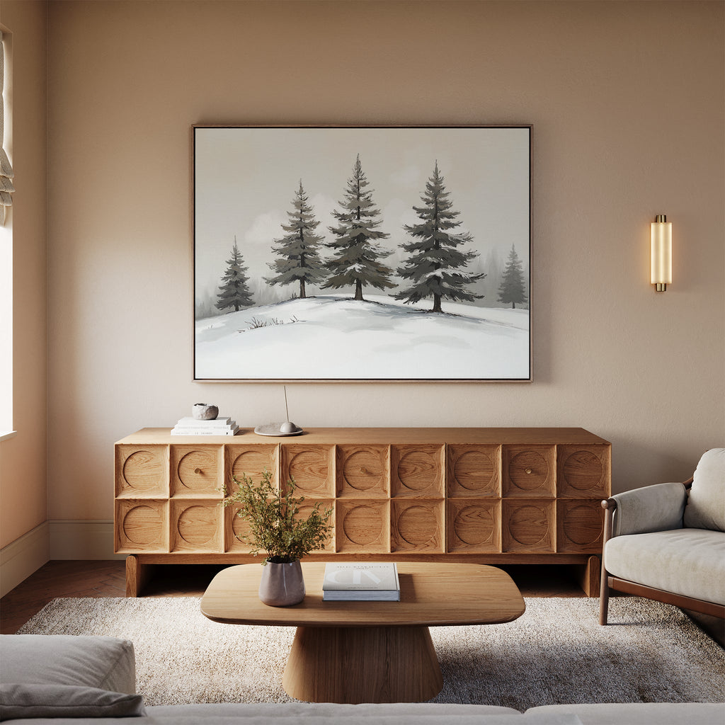 Whispers of the Frostwood Canvas Print – green vintage canvas wall art print by Aspire Prints