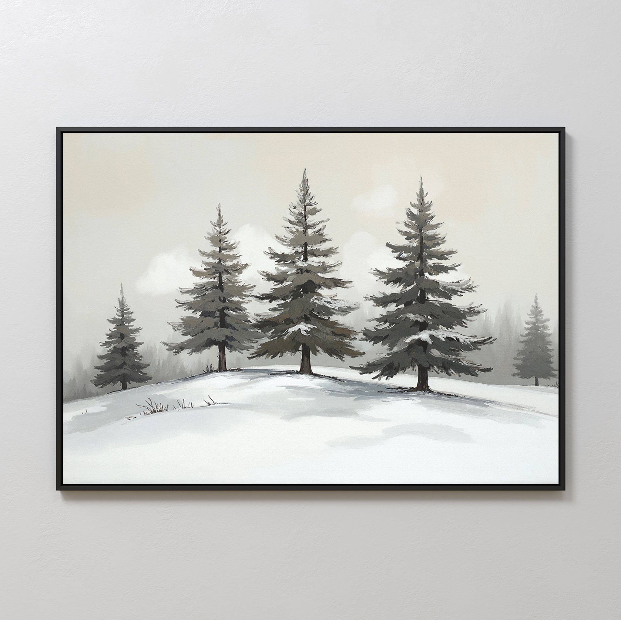 Whispers of the Frostwood Canvas Print – green vintage canvas wall art print by Aspire Prints