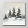 Whispers of Winter Pines – green vintage canvas wall art print by Aspire Prints