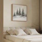 Whispers of Winter Pines – green vintage canvas wall art print by Aspire Prints