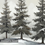 Whispers of Winter Pines – green vintage canvas wall art print by Aspire Prints