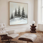 Whispers of Winter Pines – green vintage canvas wall art print by Aspire Prints