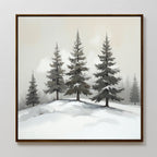 Whispers of Winter Pines – green vintage canvas wall art print by Aspire Prints