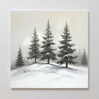Whispers of Winter Pines – green vintage canvas wall art print by Aspire Prints