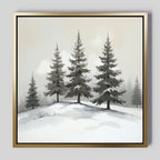 Whispers of Winter Pines – green vintage canvas wall art print by Aspire Prints