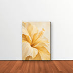 Yellow Hibiscus Canvas Art - Vertical – Stretched Canvas Only in room setting