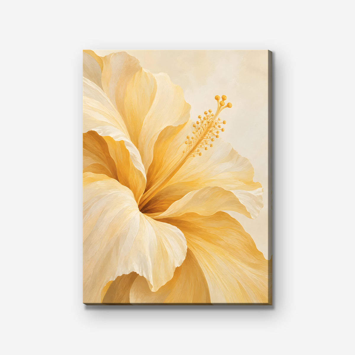 Yellow Hibiscus Canvas Art - Vertical – Stretched Canvas Only on white background